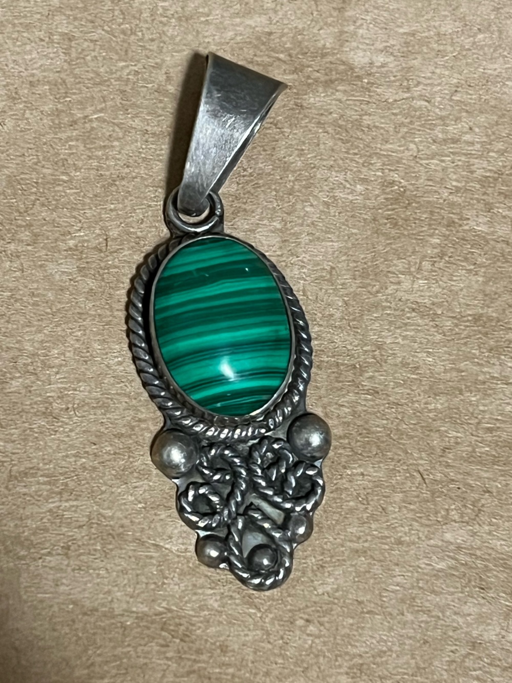925 Mexico Sterling Malachite Pendant